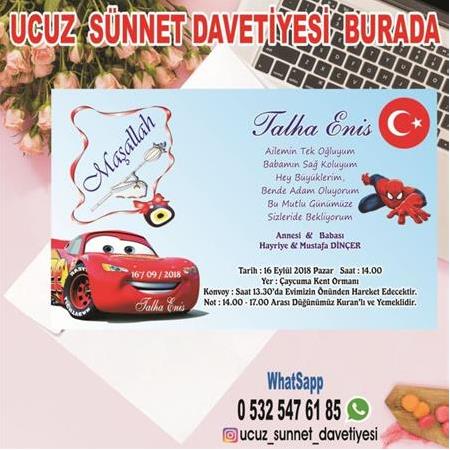 UCUZ SÜNNET DAVETİYESİ - 4 - BİLGİ ve SİPARİŞ İÇİN WHATSAPP : 0 532 547 61 85