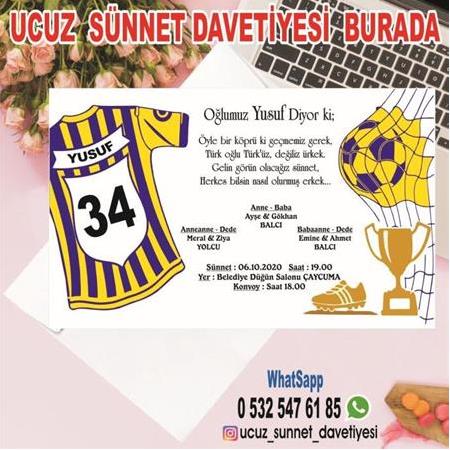 UCUZ SÜNNET DAVETİYESİ - A3 - BİLGİ ve SİPARİŞ İÇİN WHATSAPP : 0 532 547 61 85