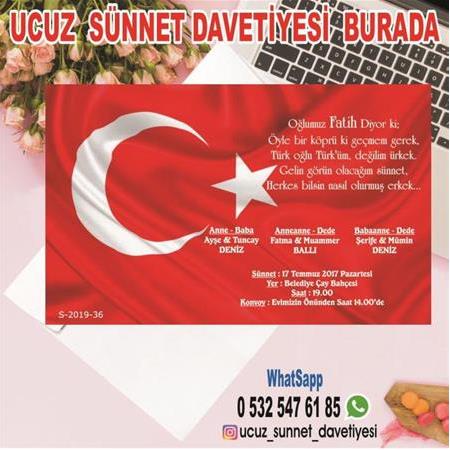 UCUZ SÜNNET DAVETİYESİ - A4 - BİLGİ ve SİPARİŞ İÇİN WHATSAPP : 0 532 547 61 85