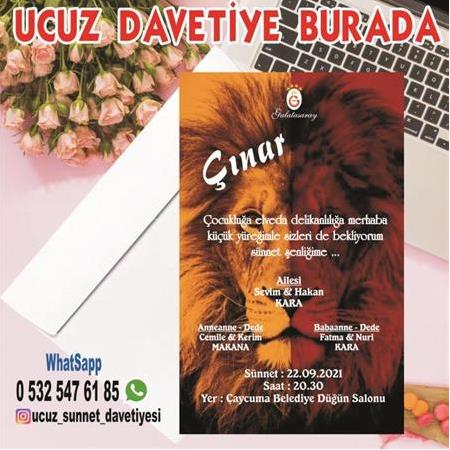 UCUZ SÜNNET DAVETİYESİ - A5 - BİLGİ ve SİPARİŞ İÇİN WHATSAPP : 0 532 547 61 85