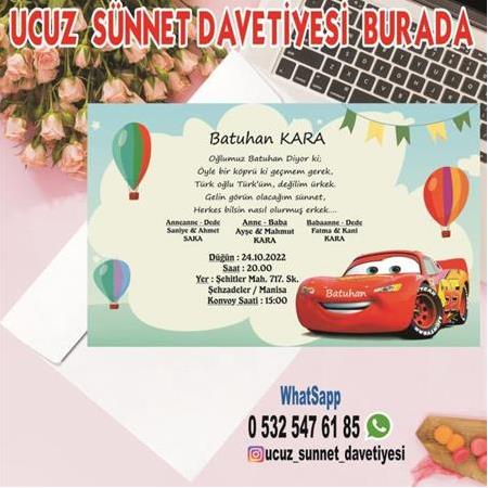 UCUZ SÜNNET DAVETİYESİ - A7 - BİLGİ ve SİPARİŞ İÇİN WHATSAPP : 0 532 547 61 85