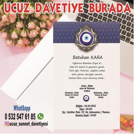 UCUZ SÜNNET DAVETİYESİ - A8 - BİLGİ ve SİPARİŞ İÇİN WHATSAPP : 0 532 547 61 85