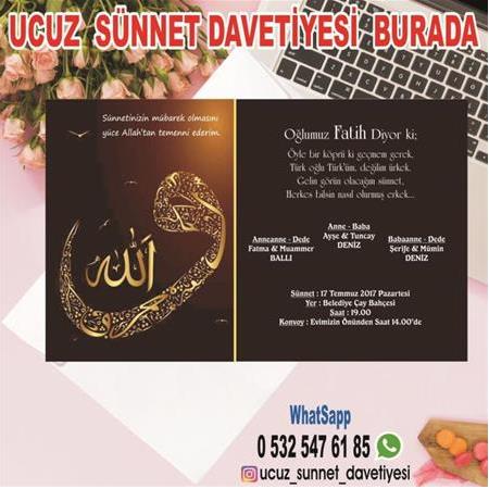 UCUZ SÜNNET DAVETİYESİ - A9 - BİLGİ ve SİPARİŞ İÇİN WHATSAPP : 0 532 547 61 85