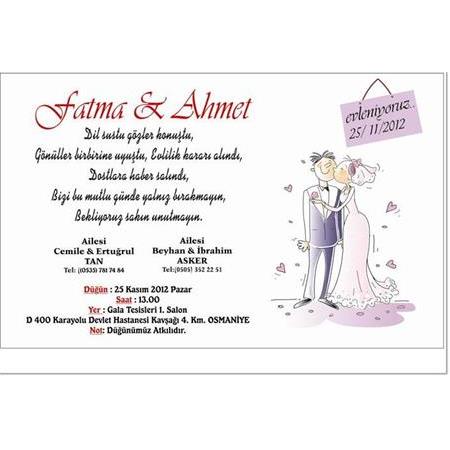 YARBAŞI ATALAN OSMANİYE UCUZ DAVETİYE 500 ADET 150 TL - BİLGİ-NUMUNE İÇİN WHATSAAP : 0532 547 61 85
