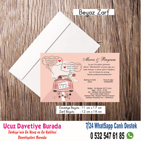 UCUZ DAVETİYE - NO: X1  - BİLGİ VE SİPARİŞ İÇİN WHATSAPP : 0 532 547 61 85