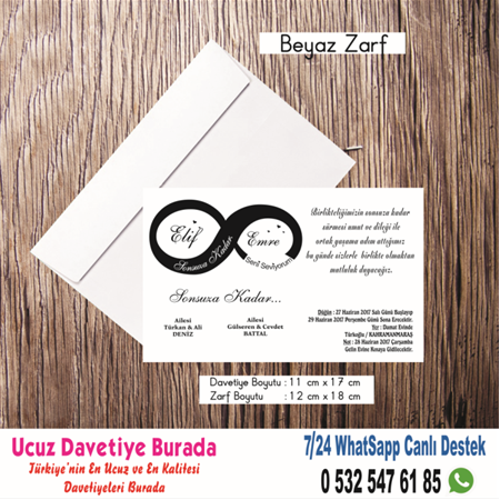 SONSUZLUK DAVETİYE 500 ADETİ 150 - BİLGİ - NUMUNE - SİPARİŞ İÇİN WHATSAAP : 0532 547 61 85