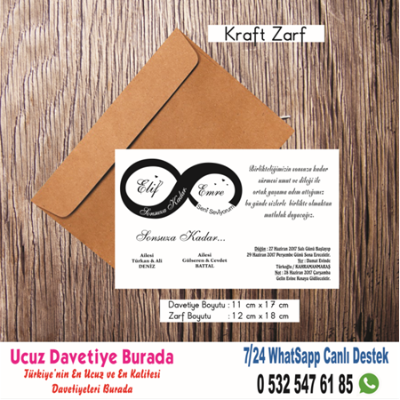 SONSUZLUK DAVETİYE 500 ADETİ 150 - BİLGİ - NUMUNE - SİPARİŞ İÇİN WHATSAAP : 0532 547 61 85