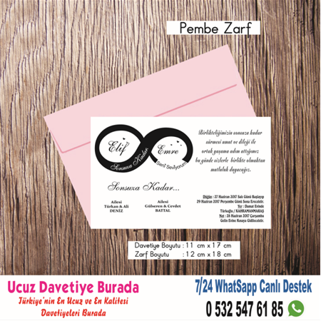 SONSUZLUK DAVETİYE 500 ADETİ 150 - BİLGİ - NUMUNE - SİPARİŞ İÇİN WHATSAAP : 0532 547 61 85