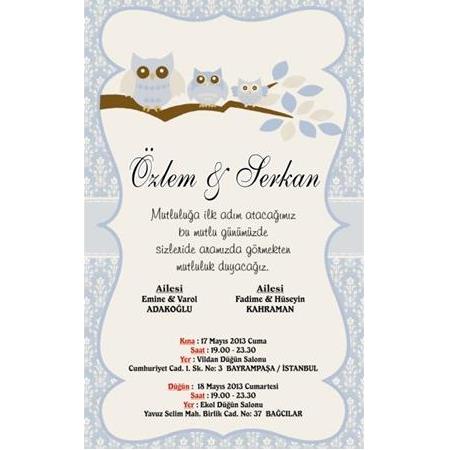KUŞLAR GİBİYİZ DAVETİYE 500 ADET 150 TL - NO : 295 - BİLGİ-NUMUNE İÇİN WHATSAAP EKLE: 0532 547 61 85