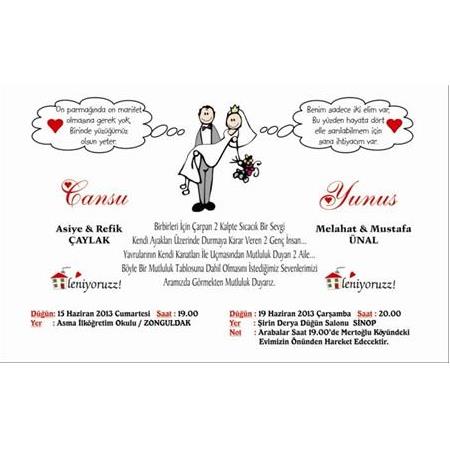 SİNOP KARİKATÜRLÜ UCUZ DAVETİYE 500 ADET 150 TL - BİLGİ-NUMUNE-SİPARİŞ İÇİN WHATSAAP :0532 547 61 85