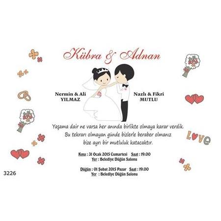 500 ADET DAVETİYE 150 TL - NO : 3226 - BİLGİ-SİPARİŞ-NUMUNE İÇİN WHATSAAP EKLEYİN: 0532 547 61 85