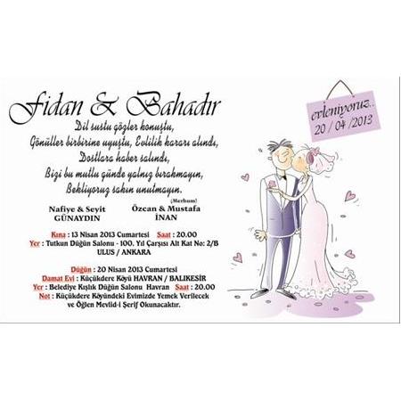 BURSA ULUS KARİKATÜRLÜ DAVETİYE 500 ADET 150 TL - BİLGİ-NUMUNE-SİPARİŞ İÇİN WHATSAAP :0532 547 61 85