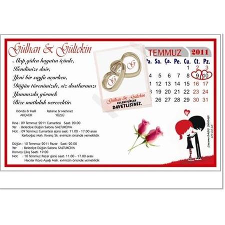 TAKVİMLİ UCUZ DAVETİYE 500 ADET 150 TL - NO: 112 - BİLGİ-NUMUNE İÇİN WHATSAAP : 0532 547 61 85