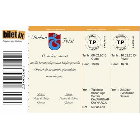 TRABZON BİLETİX UCUZ DAVETİYE 500 ADET 150 TL - BİLGİ-NUMUNE İÇİN WHATSAAP : 0532 547 61 85