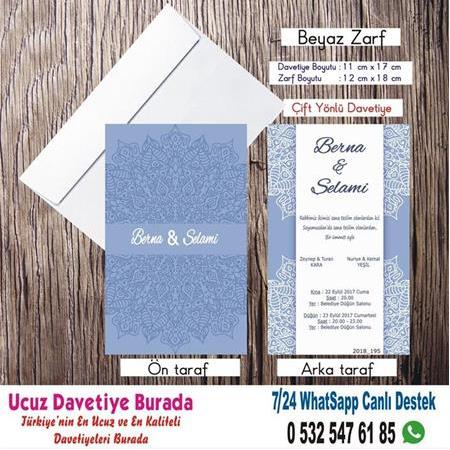 Dantelli Ucuz Düğün Davetiyeleri -500 Adet Davetiye 200 TL (zarfsız) -113- WHATSAAP: 0 532 547 61 85