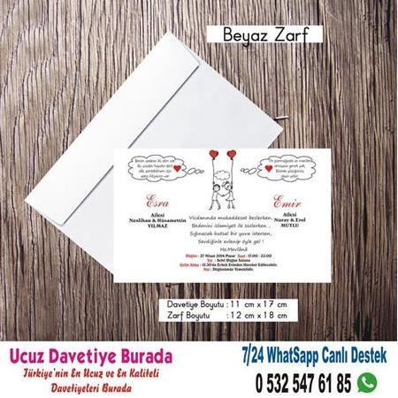 Karikatürlü Ucuz Davetiyeler - 500 Adet Davetiye 150 TL (zarfsız) -28- WHATSAAP : 0 532 547 61 85