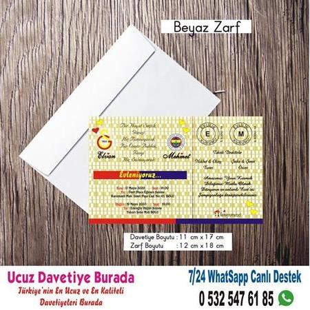 Fenerbahçe Ucuz Davetiyeler - 500 Adet Davetiye 150 TL (zarfsız) - 1 - WHATSAAP : 0 532 547 61 85