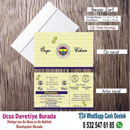 Fenerbahçe Ucuz Davetiyeler - 500 Adet Davetiye 200 TL (zarfsız) - 2 - WHATSAAP : 0 532 547 61 85