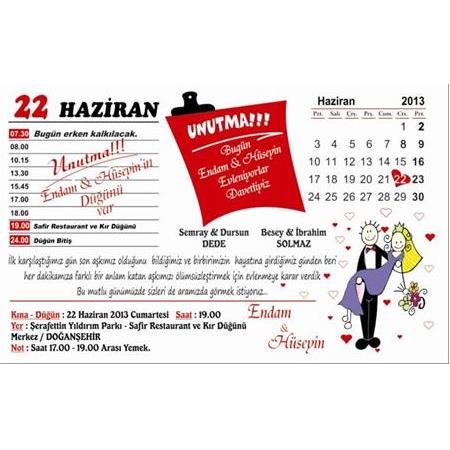 TAKVİMLİ UCUZ DAVETİYE 500 ADET 150 TL - BİLGİ-NUMUNE-SİPARİŞ İÇİN WHATSAAP : 0532 547 61 85
