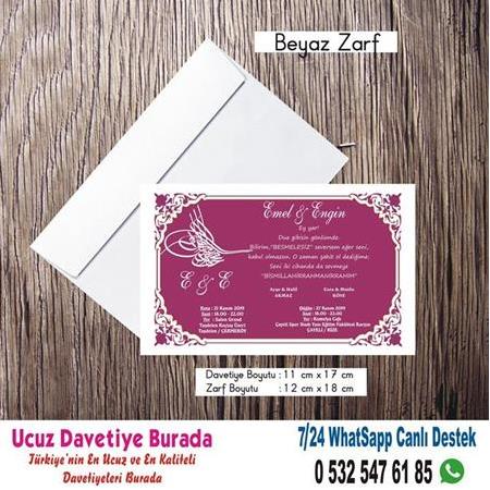 Osmanlı Tuğrası Düğün Davetiyeleri - 500 Adet Davetiye 150 TL (zarfsız)-4- WHATSAAP: 0 532 547 61 85