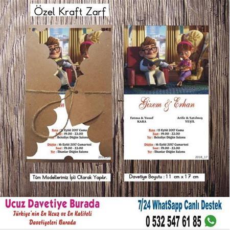 Yukarı Bak Ucuz Düğün Davetiyeler-500 Adet Davetiye 150 TL (zarfsız) -76- WHATSAAP: 0 532 547 61 85