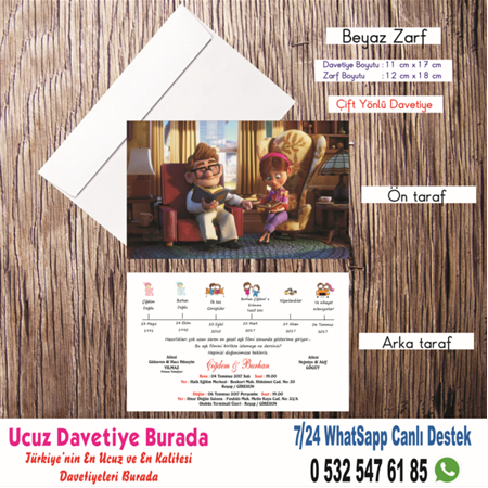 Yukarı Bak Ucuz Düğün Davetiyeler-500 Adet Davetiye 200 TL (zarfsız) -77- WHATSAAP: 0 532 547 61 85