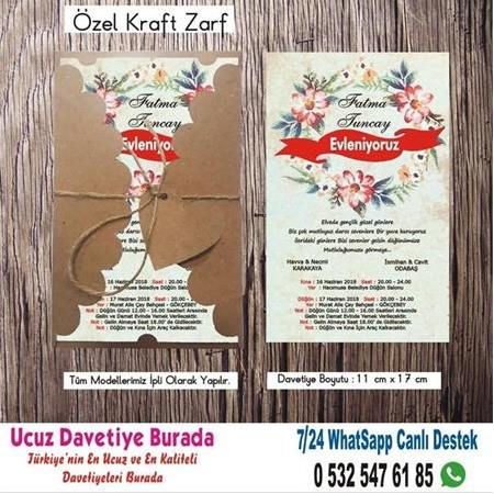 Vintage, Retro Ucuz Davetiyeler 53- WHATSAAP : 0 532 547 61 85