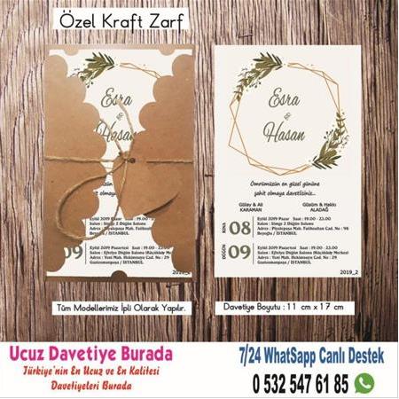 Vintage, Retro Ucuz Davetiyeler - 500 ADET DAVETİYE 150 TL (zarfsız)-109- WHATSAAP : 0 532 547 61 85