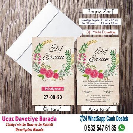 Vintage, Retro Ucuz Davetiyeler 120- WHATSAPP : 0 532 547 61 85