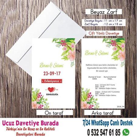 Vintage, Retro Ucuz Davetiyeler - 206- WHATSAAP : 0 532 547 61 85