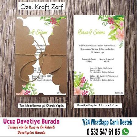 Vintage, Retro Ucuz Davetiyeler - 207- WHATSAAP : 0 532 547 61 85