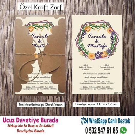 Vintage, Retro Ucuz Davetiyeler -500 ADET DAVETİYE 150 TL (zarfsız) -49- WHATSAAP : 0 532 547 61 85